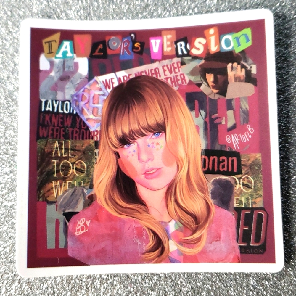 10/$10 RED TAYLOR SWIFT Waterproof Sticker Collage